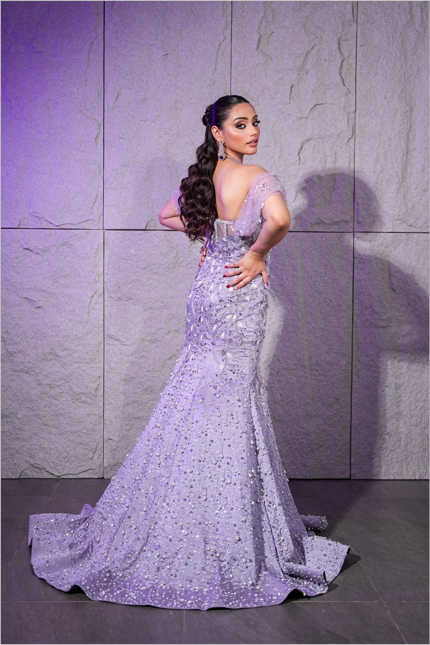 Lilac Purple Pearl Embroidered Mermaid Gown Pooja Peshoria Lilac Purple Pearl Embroidered Mermaid Gown Pooja Peshoria
